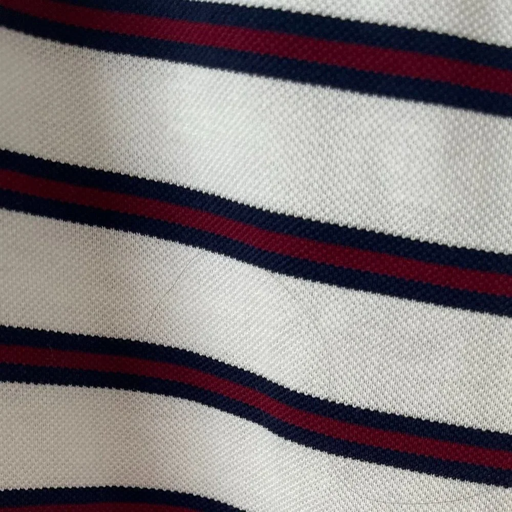 NWOT VTG Polo Ralph Lauren Pima Cotton Striped Polo Shirt White Blue Red 2XL